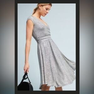 Anthropologie ~ Maeve ~ Tamera Wrap Dress ~ Silver ~ Size Large